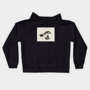 Vintage Sleepy Japanese Cat Kids Hoodie